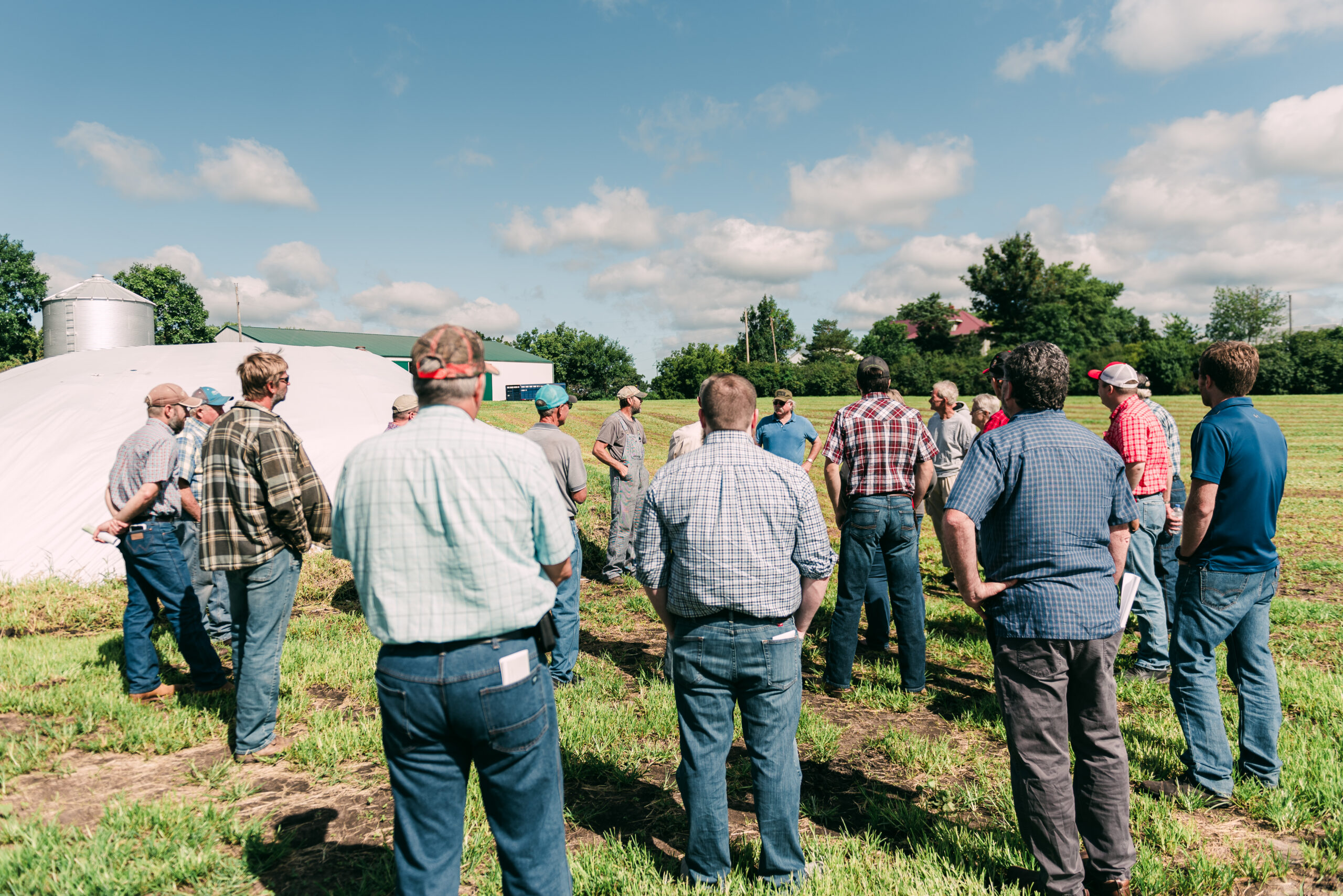 Brad Edelam shows farmers around his Sabetha, KS farm. 